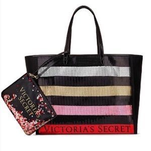 Victoria’s Secret Sequin Tote Bag & Wristlet
